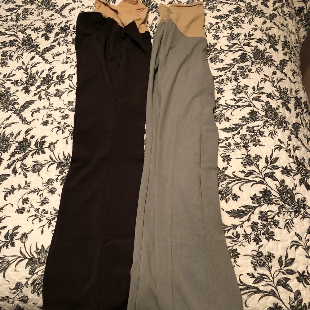 Two pairs medium tall maternity pants NWT